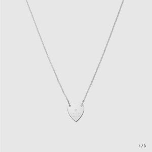 Gucci Silver Heart Charm Necklace